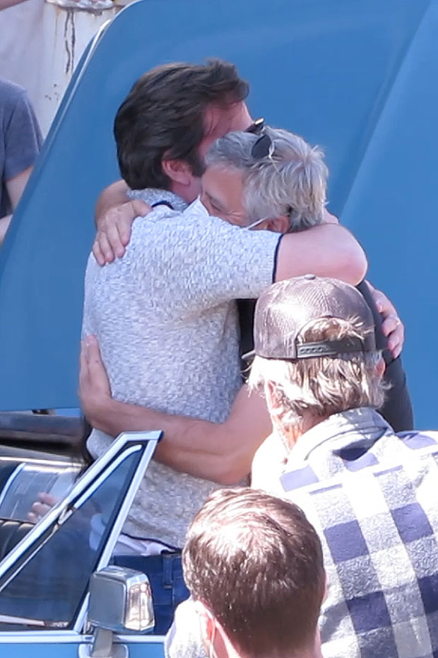 Ben Affleck And George Clooney Are Spotted Hugging On Movie Set Hollywood Life 2684