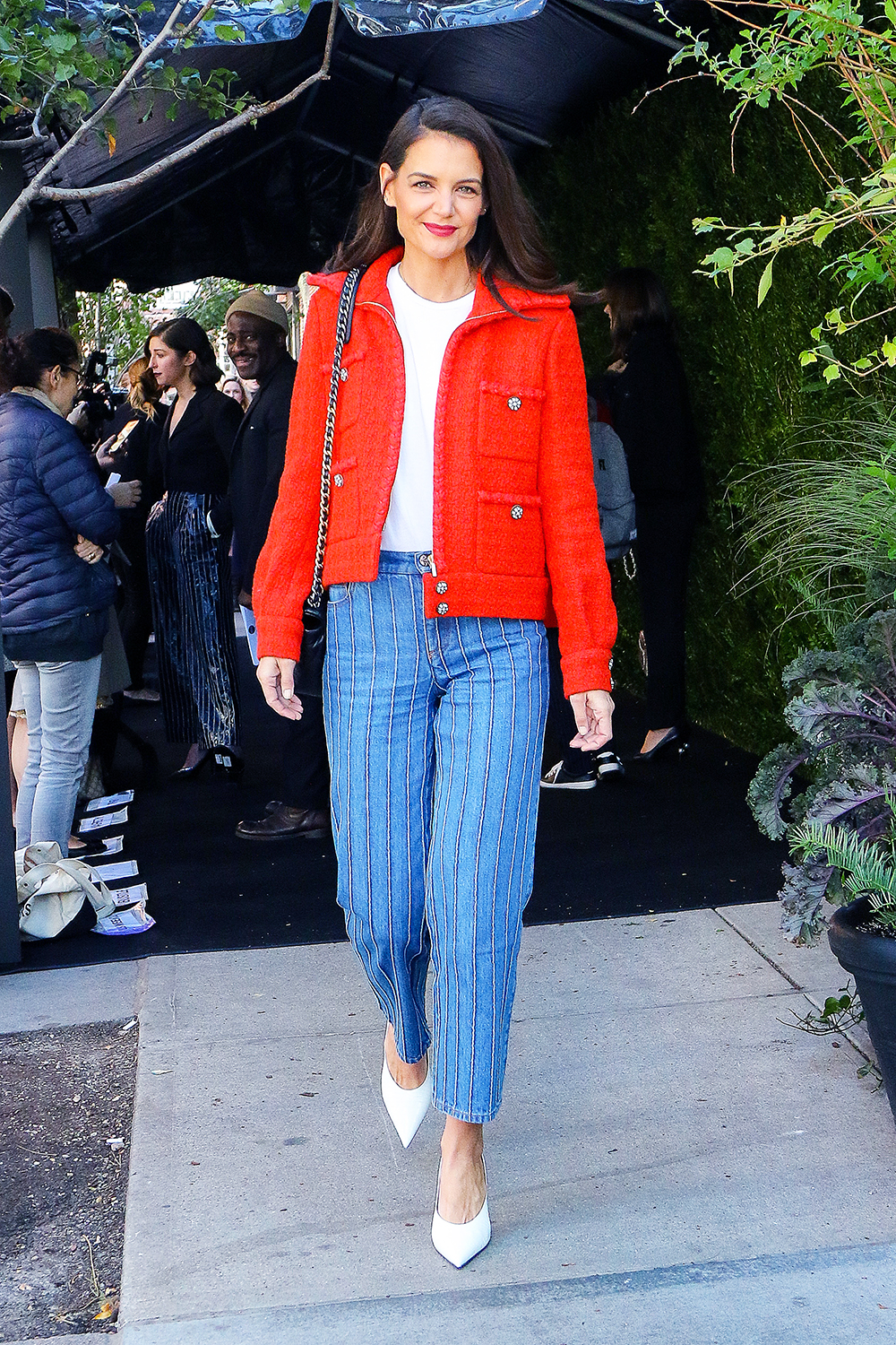 White jacket, red heels. | The Silver Kick Diaries