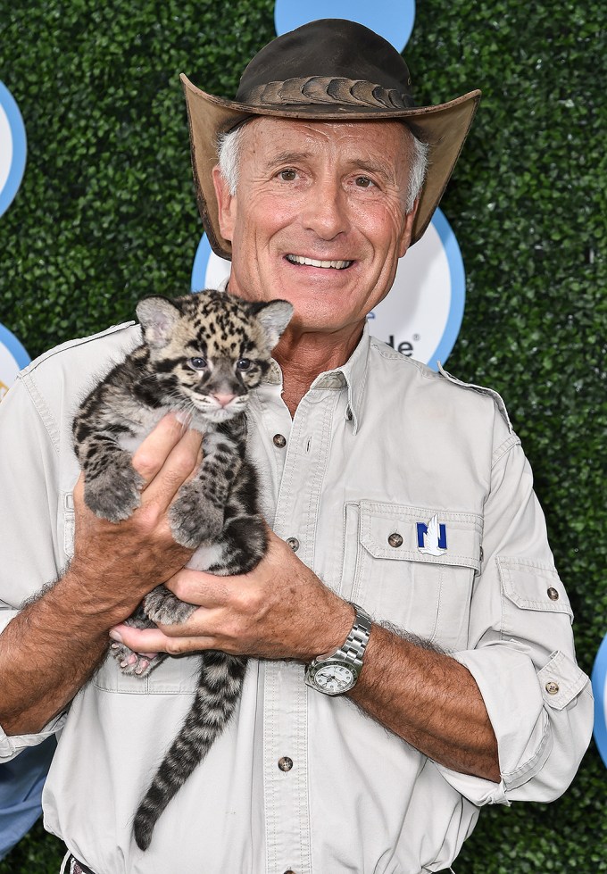 Jack Hanna holds a baby leopard cub