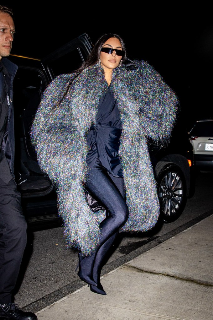 Kim Kardashian in feathers