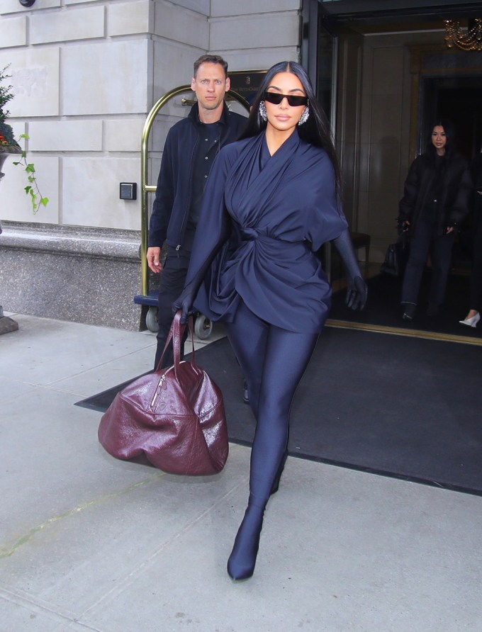 Kim Kardashian in blue