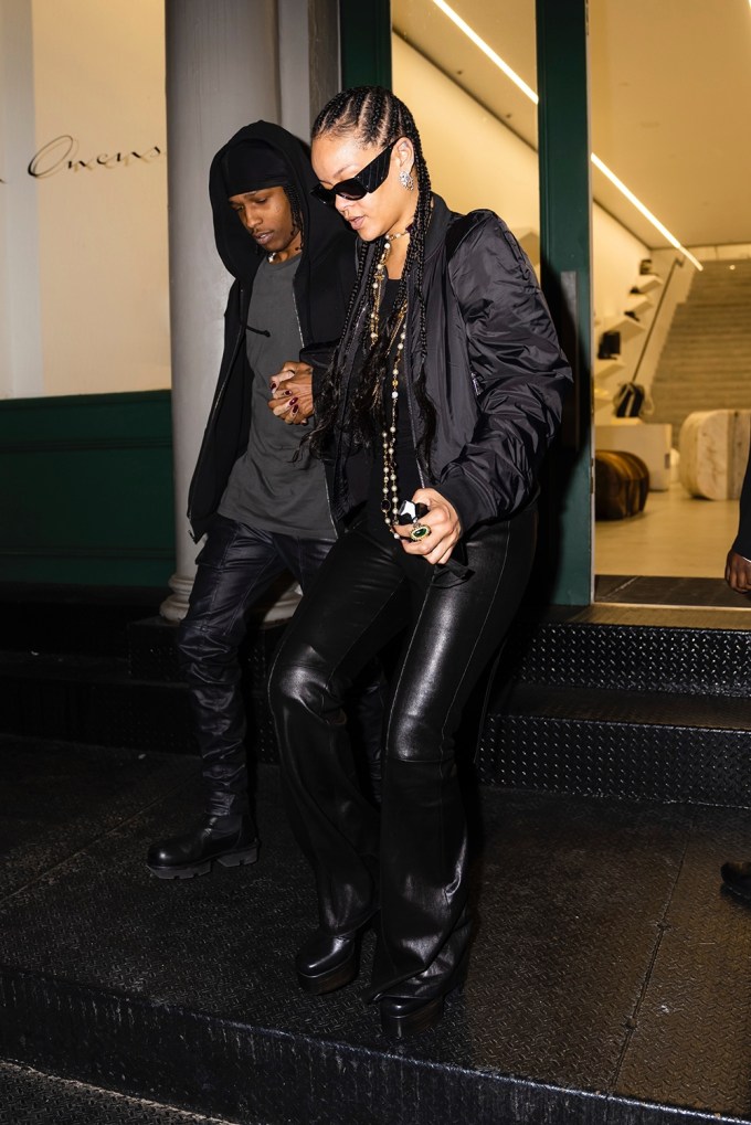 Rihanna & A$AP Rocky Leaving the Rick Owens Store