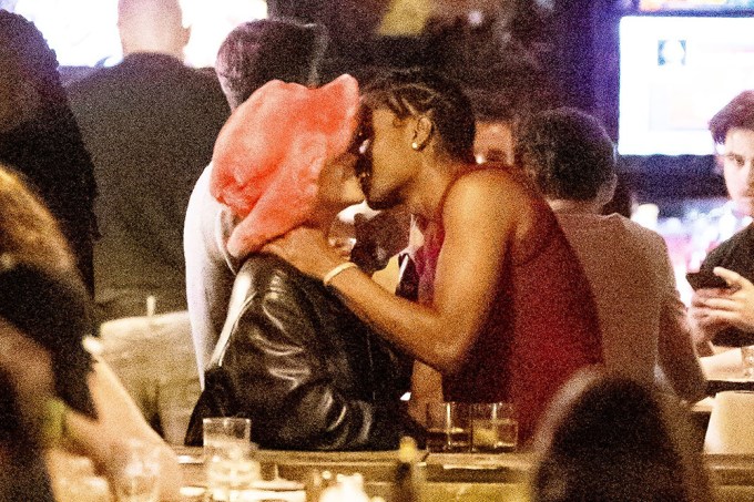 Rihanna & A$AP Rocky Kiss At Barcade