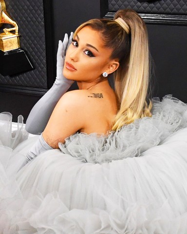 Ariana Grande62nd Annual Grammy Awards, Arrivals, Los Angeles, USA - 26 Jan 2020 Wearing Giambattista Valli, Custom