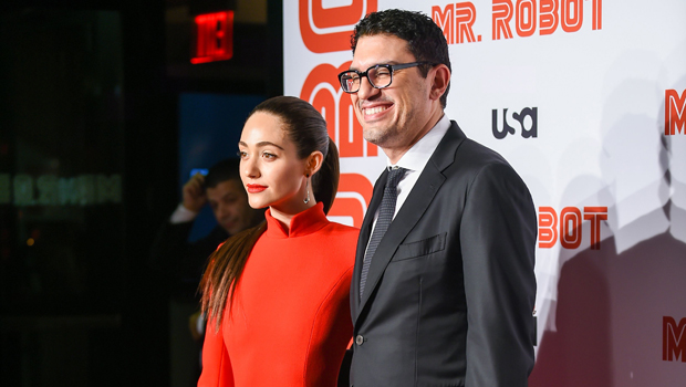 Emmy Rossum and Sam Esmail attend USA Network's Mr. Robot season 4  premiere at the Village East Cinema on Tuesday, Oct. 1, 2019, in New York.  (Photo by Charles Sykes/Invision/AP Stock Photo 