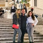 EXCLUSIVE: Joe Giudice and daughters Gia and Milania out and about in Rome along with an unidentified woman