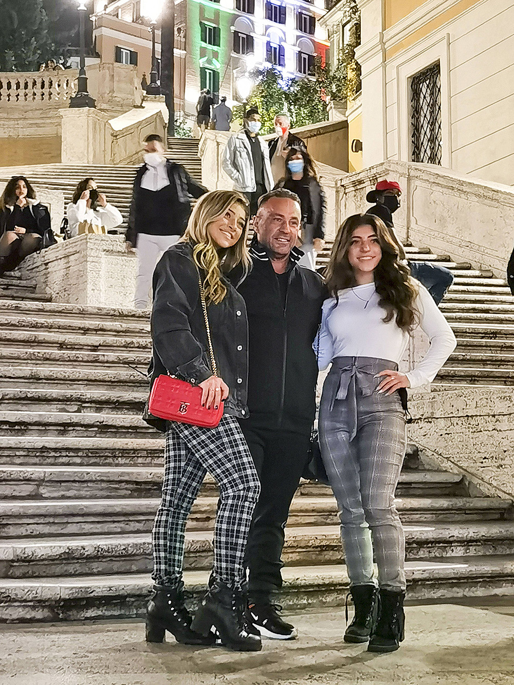 EXCLUSIVE: Joe Giudice and daughters Gia and Milania out and about in Rome along with an unidentified woman