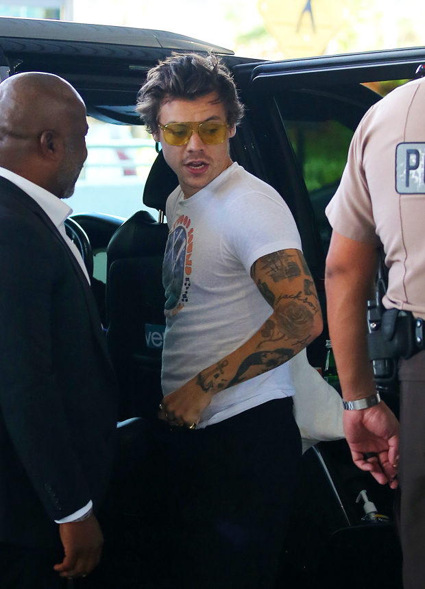 Harry Styles Goes Shirtless While Filming The Policeman In Brighton Hollywood Life