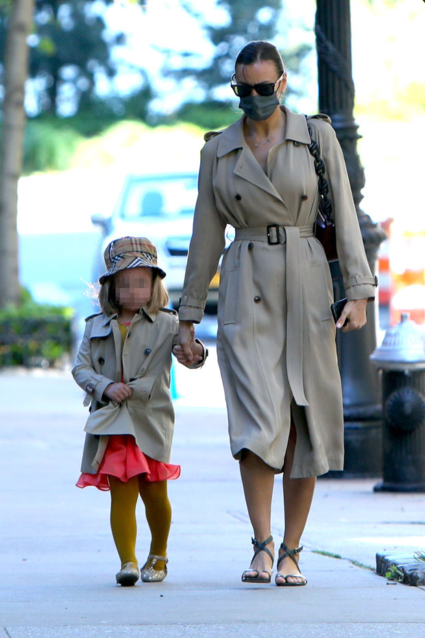 Irina Shayk & Daughter Lea, 4, Twin In Matching Coats For Cute Mother