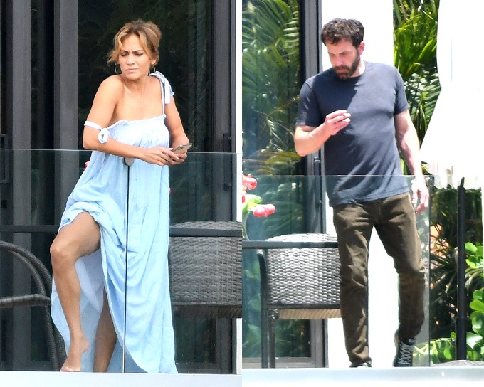 Ben Affleck & Jennifer Lopez At Her Miami Home
