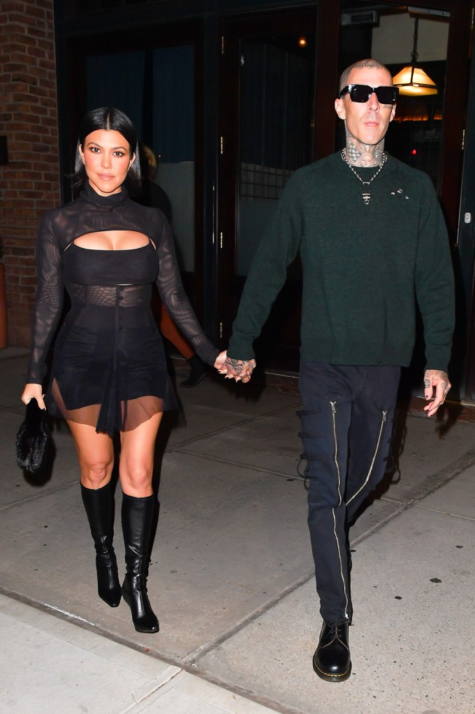 Kourtney Kardashian & Travis Barker in NYC