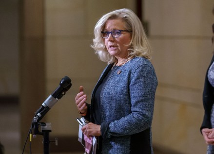 House Republican Conference Chair Rep. Liz Cheney, R-Wyo., speaks to reporters following a GOP meeting at the Capitol in Washington. House Minority Leader Kevin McCarthy, R-Calif., has set a Wednesday vote for removing Cheney from her No. 3 Republican leadership post after Cheney repeatedly challenged former President Donald Trump over his claims of widespread voting fraud and his role in encouraging supporters' Jan. 6 attack on the Capitol
Congress Divided Republicans, Washington, United States - 20 Apr 2021