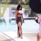 EXCLUSIVE: Kim Kardashian is seen at the 2022 Revolve Festival