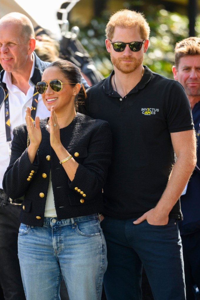 Prince Harry & Duchess Meghan At The Jaguar Land Rover Driving Challenge