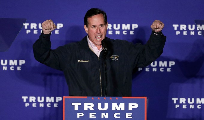 Rick Santorum At A Turmp Campaign Rally