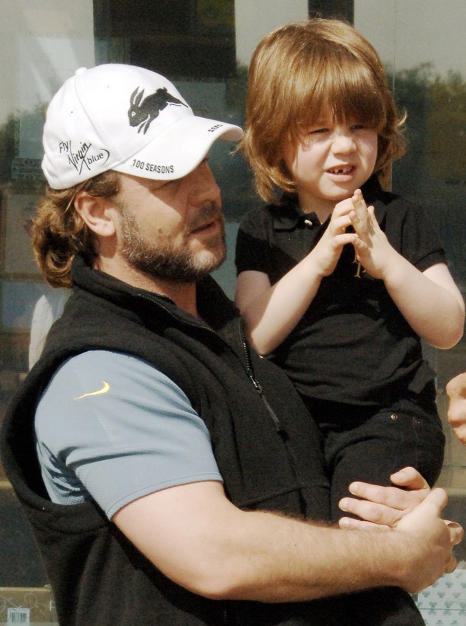 Russell Crowe With His Boy