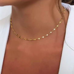 Dainty gold choker necklace
