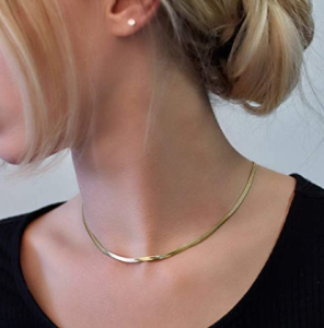 Gold medallion choker necklace