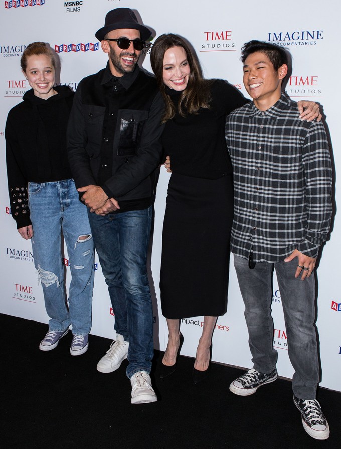 Angelina Jolie With Shiloh & Pax At ‘Paper & Glue’ Premiere