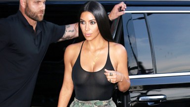 Kim Kardashian wearing a sleeveless bodysuit