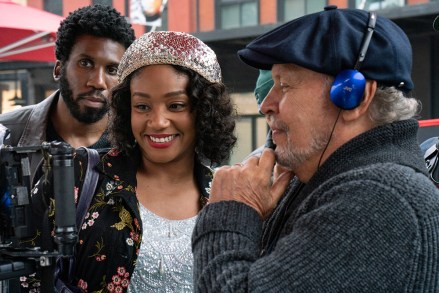 HERE TODAY, from left: producer Tiffany Haddish, director Billy Crystal, on set, 2021. ph: Cara Howe / © Stage 6 Films / Courtesy Everett Collection