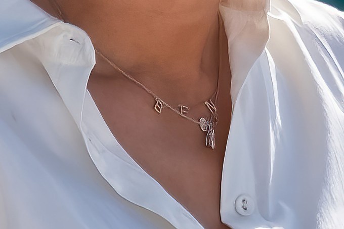 Jennifer Lopez wears a ‘Ben’ necklace