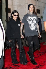 Kourtney Kardashian and Travis Barker seen hand-in-hand as leaving their hotel in NYC. 13 Sep 2021 Pictured: Kourtney Kardashian and Travis Barker. Photo credit: MEGA TheMegaAgency.com +1 888 505 6342 (Mega Agency TagID: MEGA786826_002.jpg) [Photo via Mega Agency]