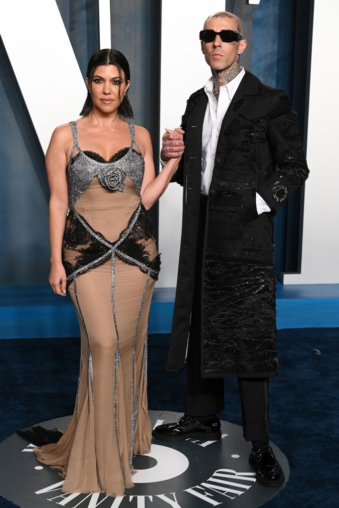 Kourtney Kardashian & Travis Barker At The Vanity Fair Oscar Party