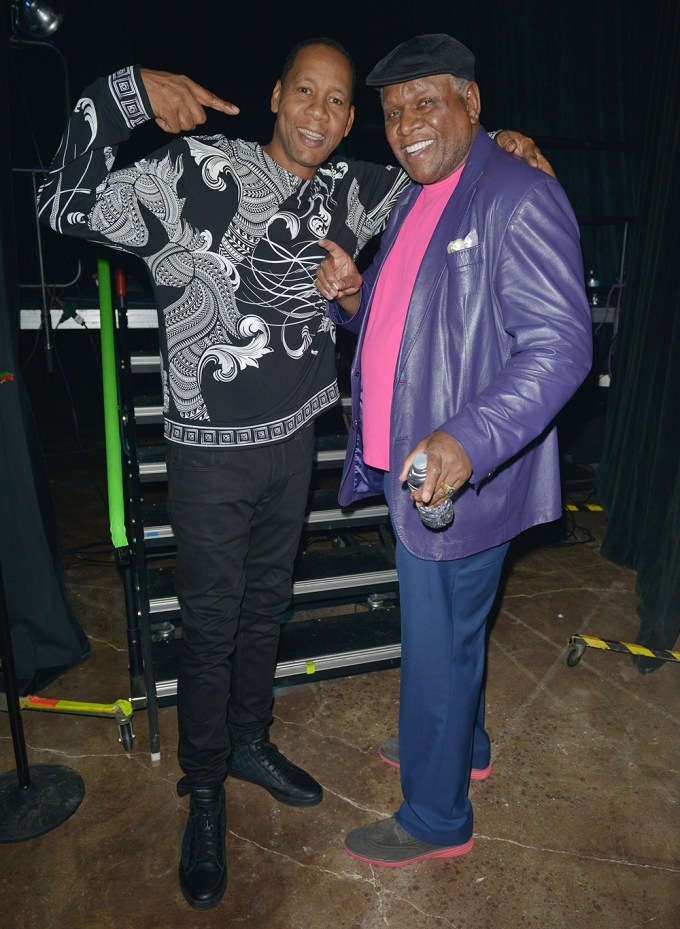 Mark Curry Poses With George Wallace