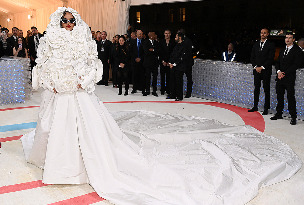 Met Gala 2023: Rihanna arrives late in white bridal gown with ASAP Rocky,  displays baby bump at fashion's biggest night