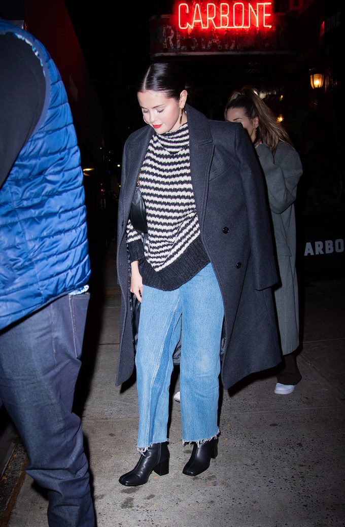Selena Gomez wears jeans to dinner in Carbone NYC