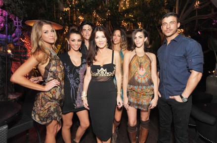 Actors Stassi Schroeder, Scheana Marie, Tom Sandoval, Lisa Vanderpump, Kristen Doute, Katie Maloney and Jax Taylor attend the premiere party for "Vanderpump Rules" at the SUR restaurant in Los Angeles.  The show premiered on January 7, 2013 at the Bravo Vanderpump Rules Premiere Party, Los Angeles, USA.