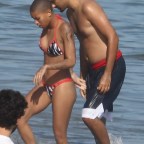 *EXCLUSIVE* Willow Smith takes a dip with a male companion in Malibu - ** WEB MUST CALL FOR PRICING **
