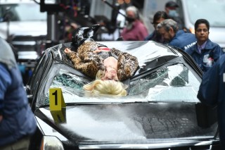 Anne Hathaway on the set of 'WeCrashed' film set in New York.
'WeCrashed' TV show on set filming, New York, USA - 11 Jun 2021