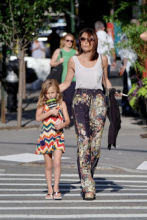 Bethenny Frankel with daughter Bryn as they take their dog for a walk in  NYC