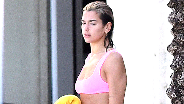 Sexy Dua Lipa Wears A Hot Pink Bikini As She Relaxes By The Pool With A Mystery Man In Miami