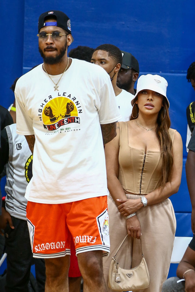 La La & Carmelo Anthony Reunite For Son Kiyan’s Basketball Game