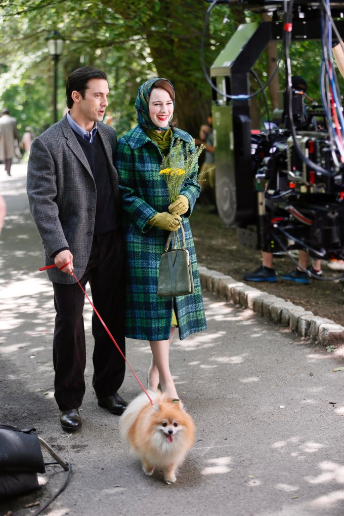 Milo Ventimiglia & Rachel Brosnahan Walking A Dog