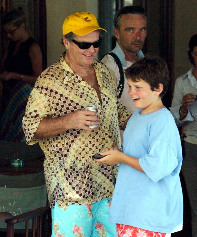 Ray Nicholson With His Dad On Vacation