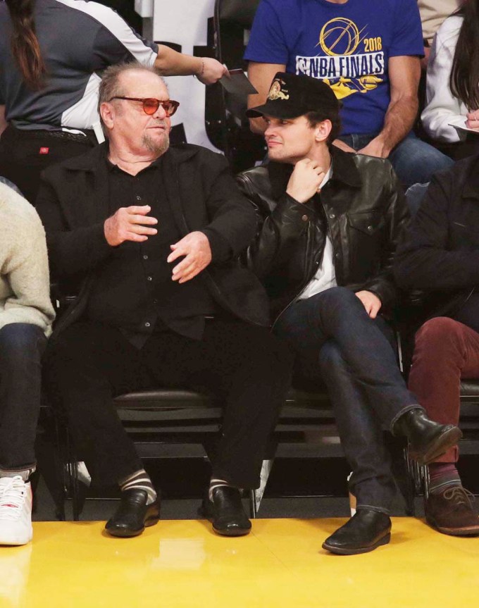 Ray Nicholson With His Dad At A Lakers Game