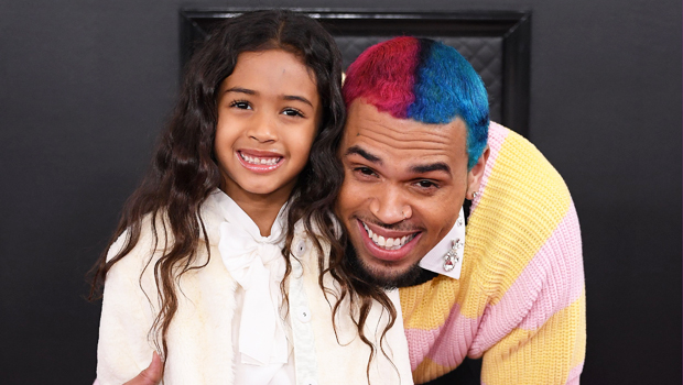 Chris Brown takes daughter Royalty to celebrity basketball game