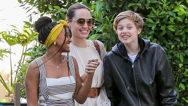 Shiloh Jolie-Pitt In Shorts & Converse Sneakers With Angelina – Hollywood  Life