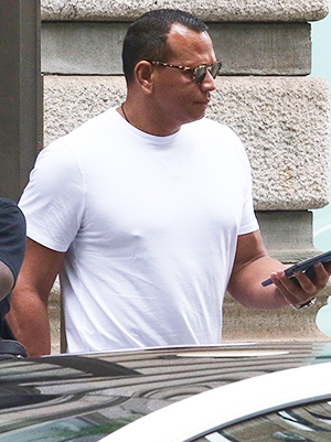 Alex Rodriguez keeps it casual in a white T-shirt as he leaves Katie  Holmes' apartment building