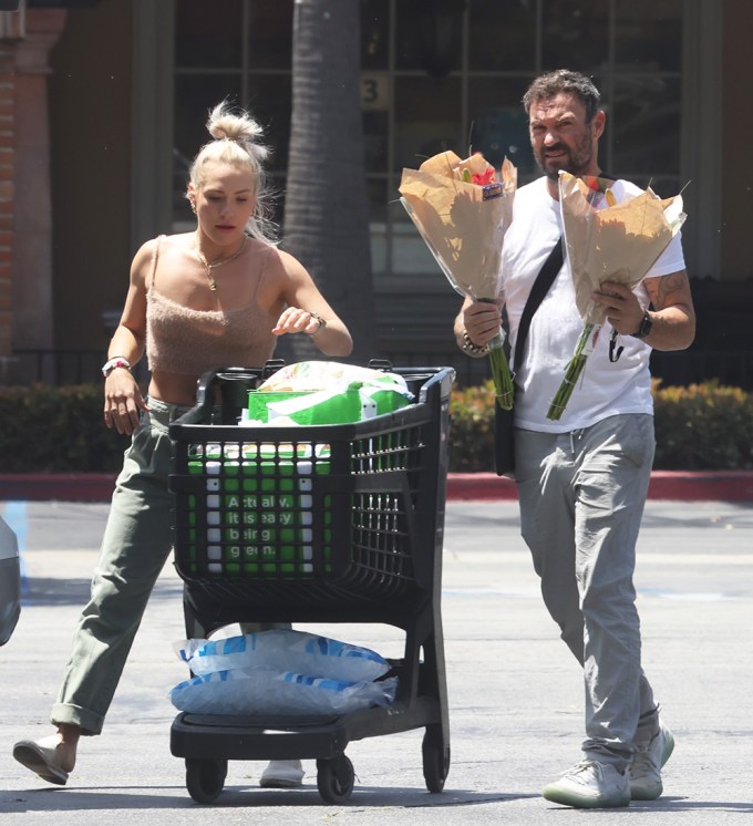 Brian Austin Green & Sharna Burgess At The Grocery Store
