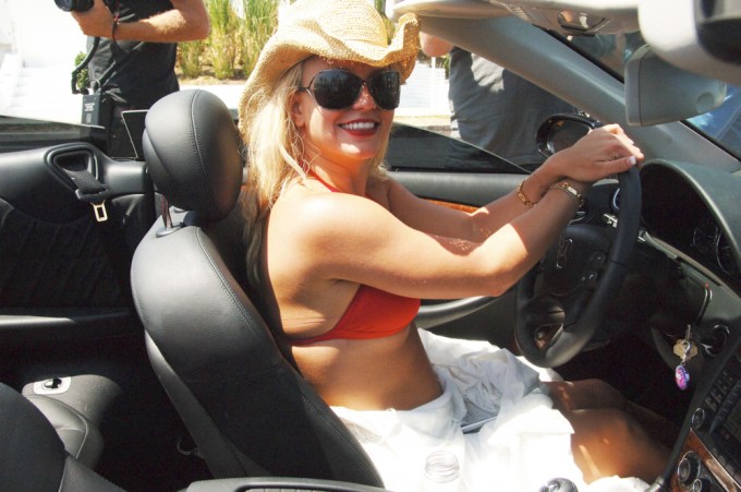 Britney Cruises West Hollywood In A Red Bikini Top