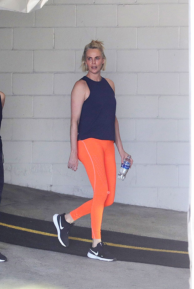 Charlize Theron in a Gray Leggings Was Spotted Out in Los Angeles  08/06/2018 – celebsla.com