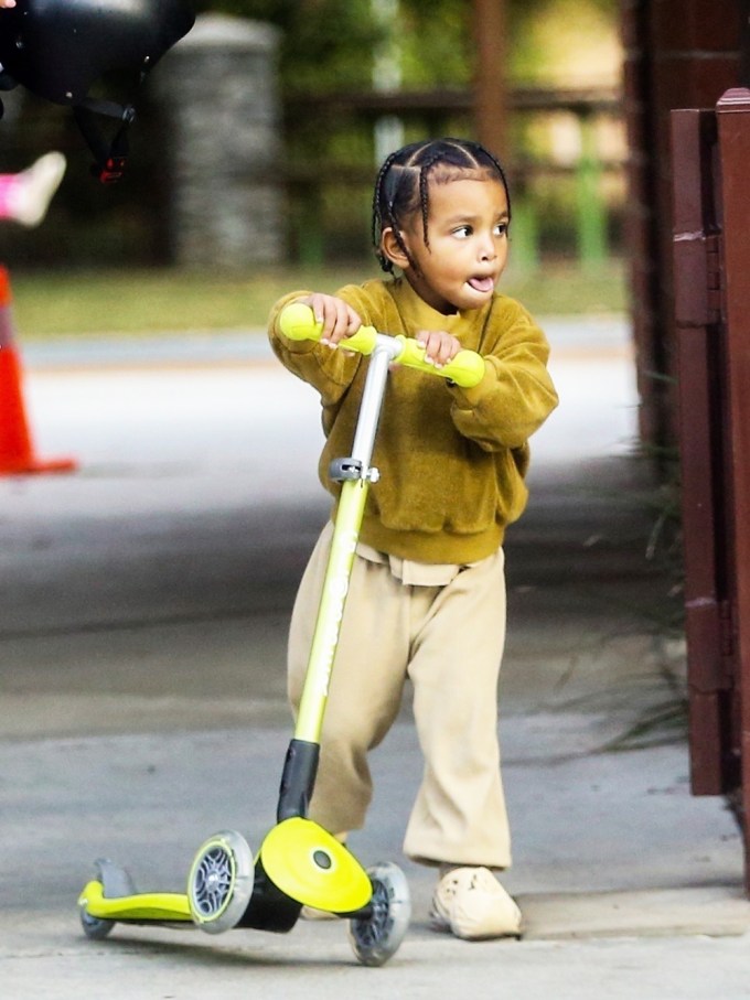 Saint West and a scooter