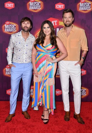 Dave Haywood, Hillary Scott and Charles Kelly of Lady A
CMT Music Awards, Arrivals, Nashville, Tennessee, USA - 09 Jun 2021