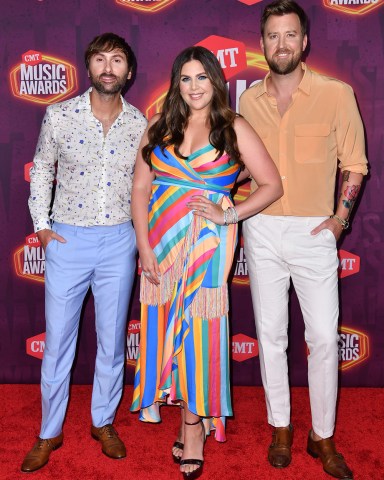Dave Haywood, Hillary Scott and Charles Kelly of Lady A
CMT Music Awards, Arrivals, Nashville, Tennessee, USA - 09 Jun 2021