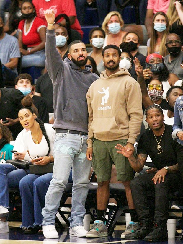 Drake & Michael B Jordan Hang Out At Bronny James' Basketball Game –  Hollywood Life
